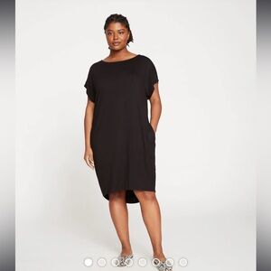 Universal Standard Helen Liquid Jersey Shift Dress, size M, Hunter Green